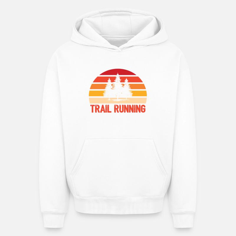 Trail Running - Sweat à capuche unisexe oversize épais SPREAD - blanc