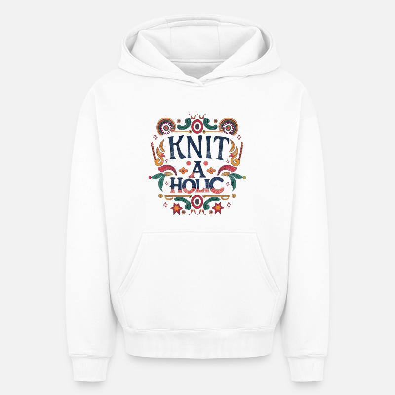 Accro à la maille - Sweat à capuche unisexe oversize épais SPREAD - blanc