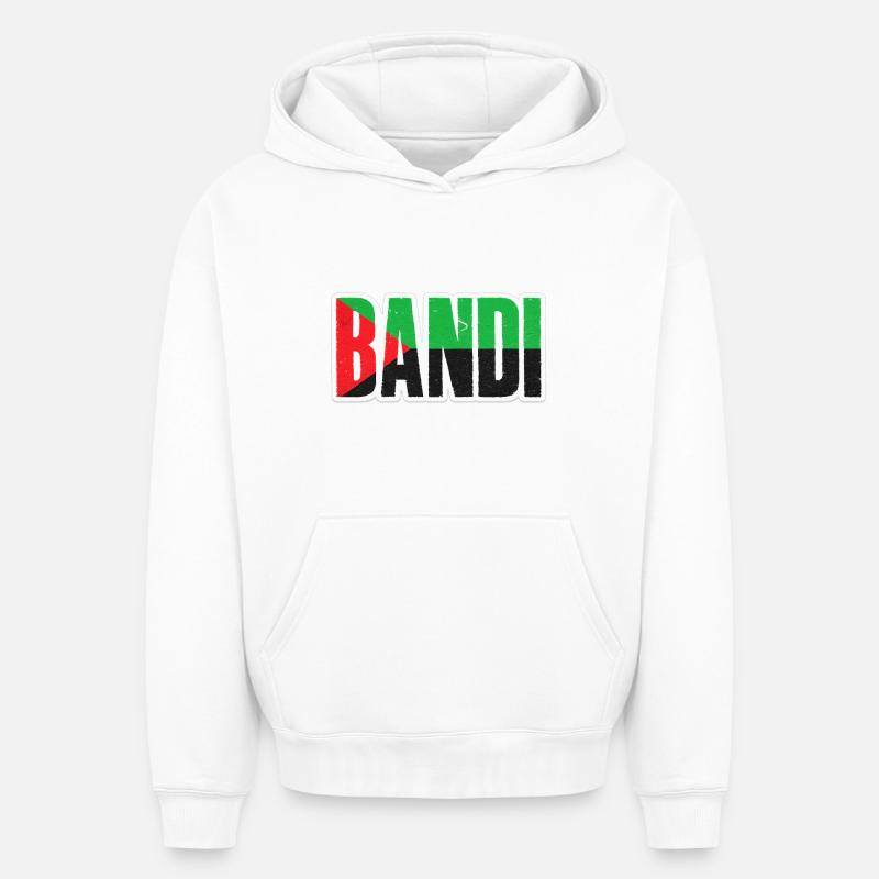 BANDI SAISON 1 - Sweat à capuche unisexe oversize épais SPREAD - blanc