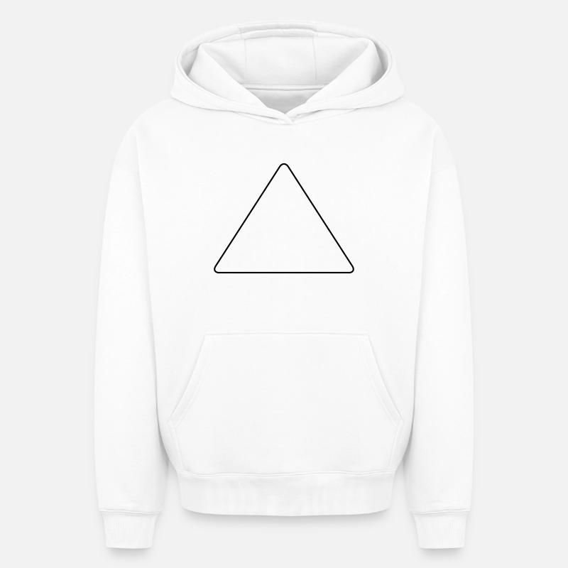 Triangle avec coins arrondis - Sweat à capuche unisexe oversize épais SPREAD - blanc