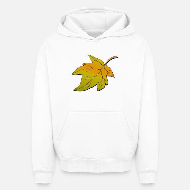 Herbstblatt | Congé d’automne - Sweat à capuche unisexe oversize épais SPREAD - blanc