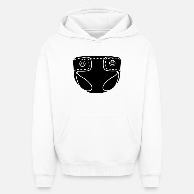 Couche bébé - Sweat à capuche unisexe oversize épais SPREAD - blanc