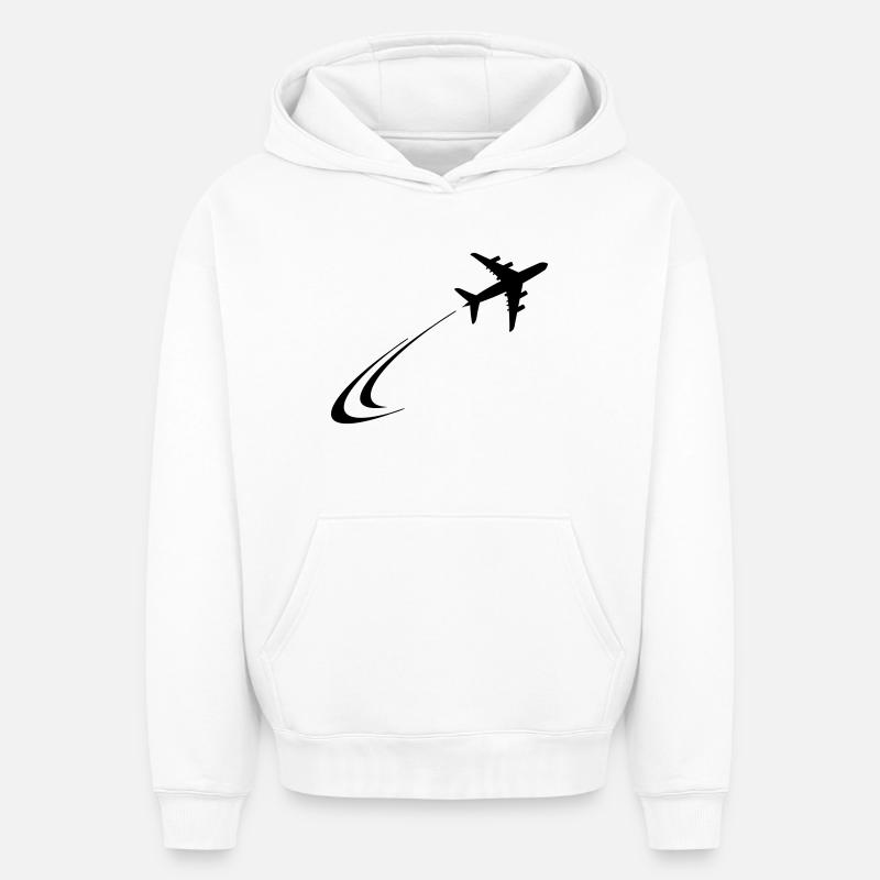 L’avion s’envole - Sweat à capuche unisexe oversize épais SPREAD - blanc