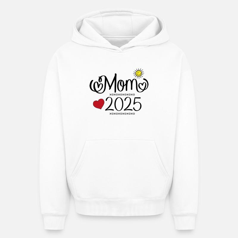 maman 2025 - Sweat à capuche unisexe oversize épais SPREAD - blanc