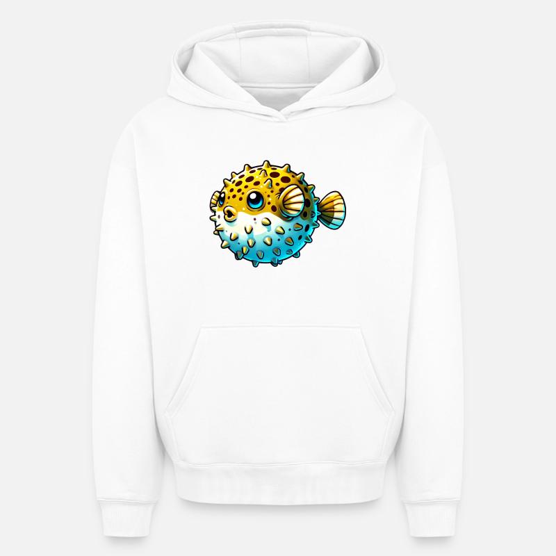 Blowfish - Sweat à capuche unisexe oversize épais SPREAD - blanc