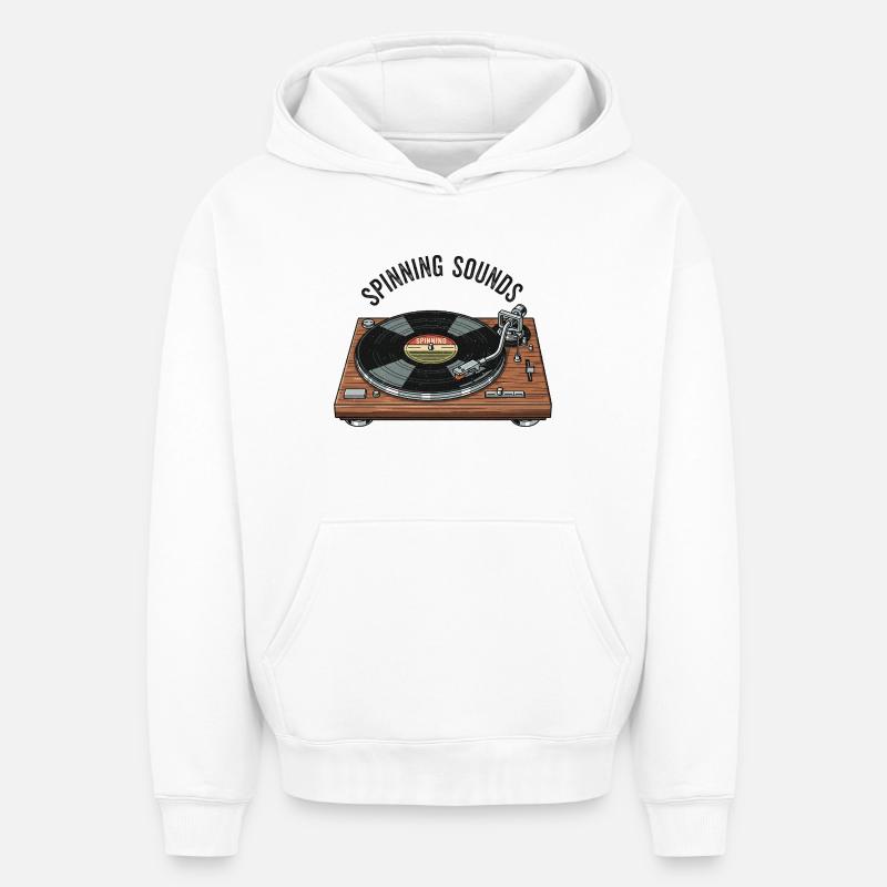 Électrophone - Sweat à capuche unisexe oversize épais SPREAD - blanc