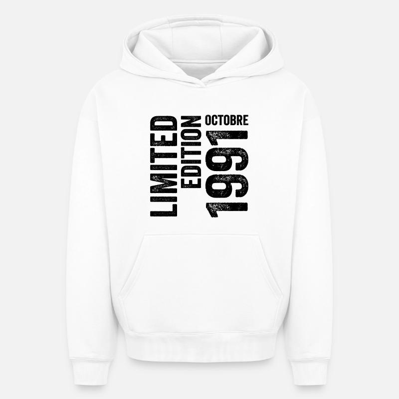 1991 - Sweat à capuche unisexe oversize épais SPREAD - blanc