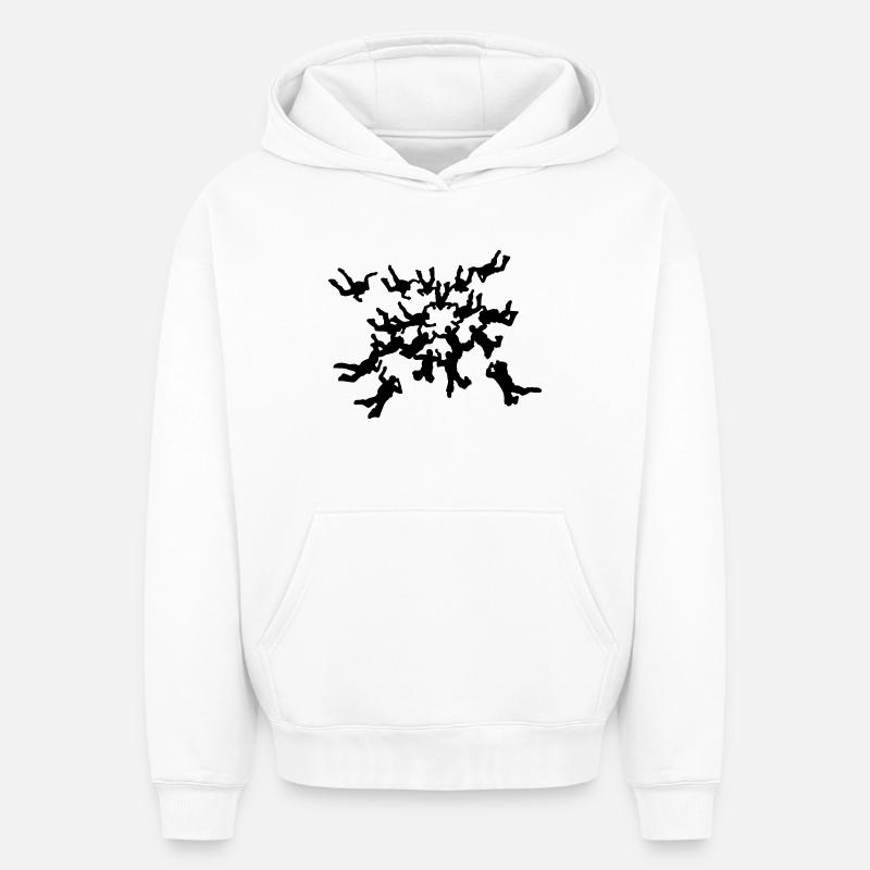 Skydiving - Sweat à capuche unisexe oversize épais SPREAD - blanc