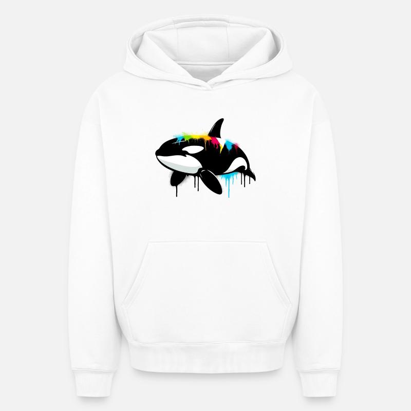 Orque - Sweat à capuche unisexe oversize épais SPREAD - blanc