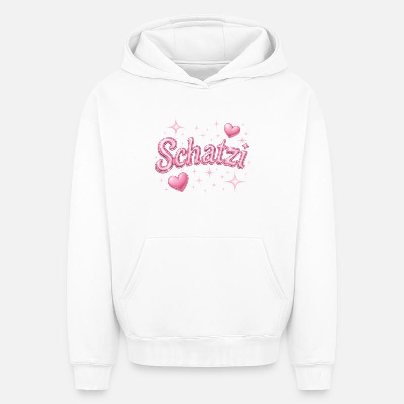 schatzi / Y2K Style - Sweat à capuche unisexe oversize épais SPREAD - blanc