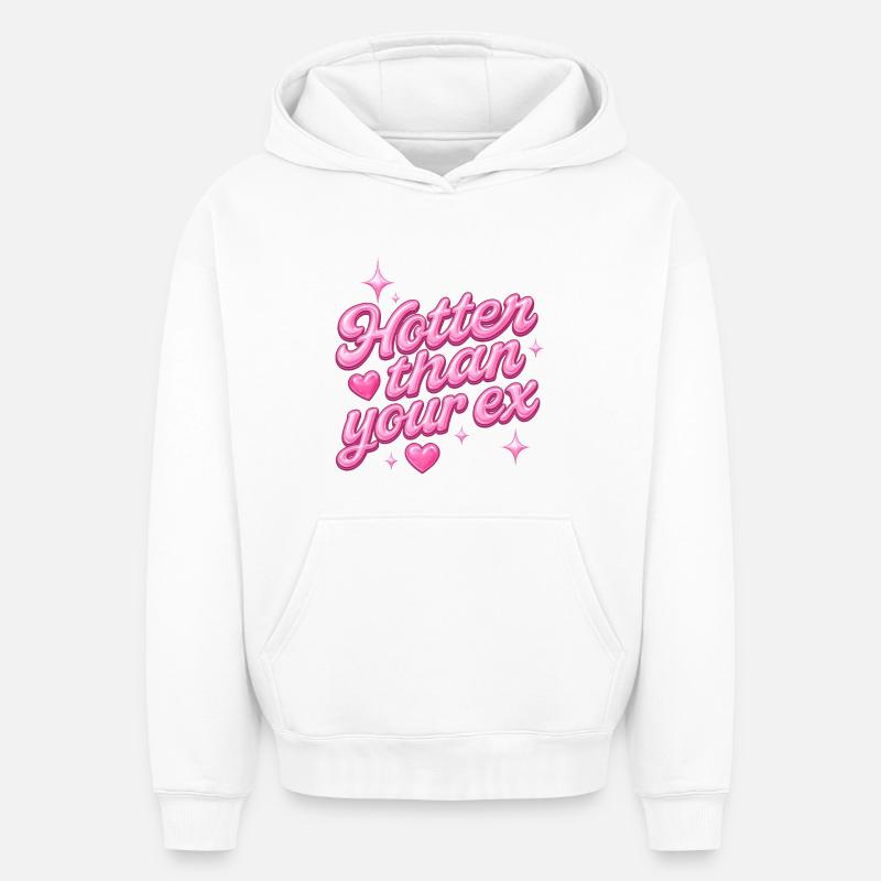 Plus chaud que ton ex - Sweat à capuche unisexe oversize épais SPREAD - blanc