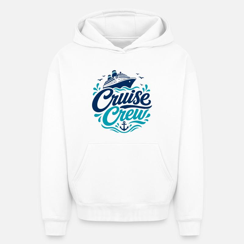 Logo de l’équipage de croisière Nautical - Sweat à capuche unisexe oversize épais SPREAD - blanc