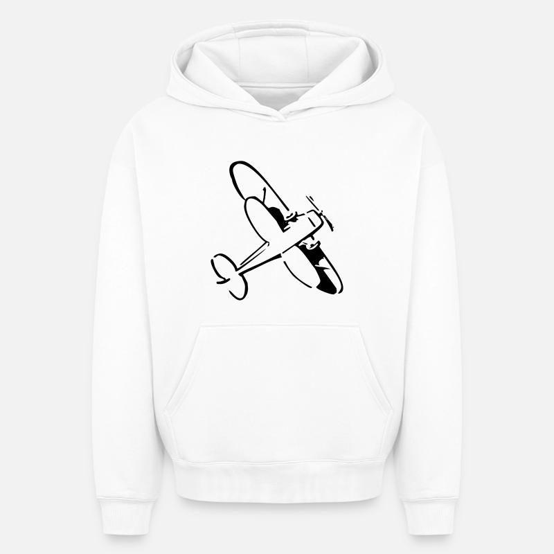 FLUGZEUG - Sweat à capuche unisexe oversize épais SPREAD - blanc