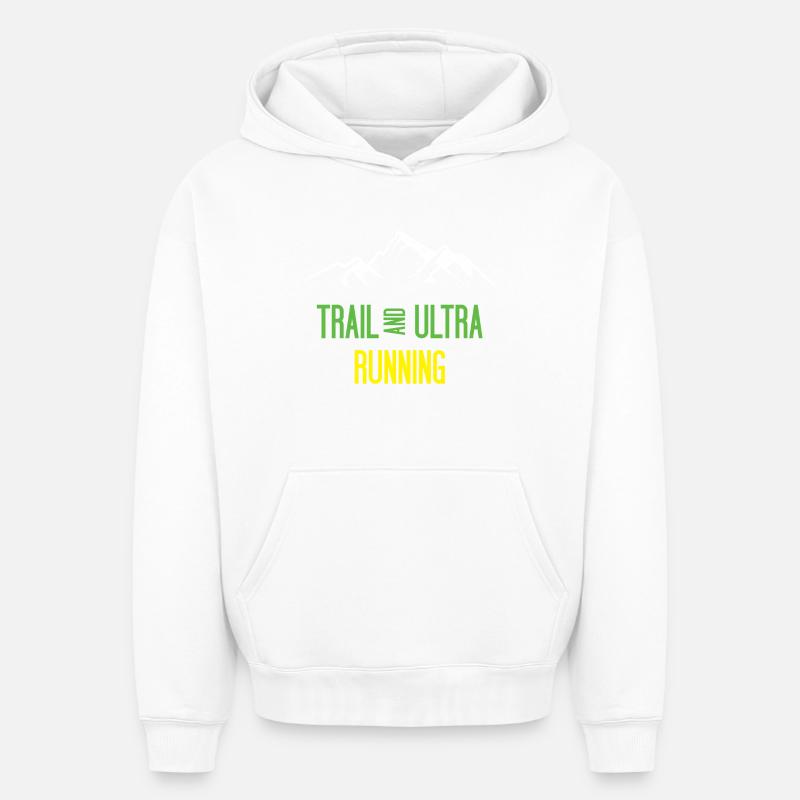 Trail et Ultra Running - Sweat à capuche unisexe oversize épais SPREAD - blanc