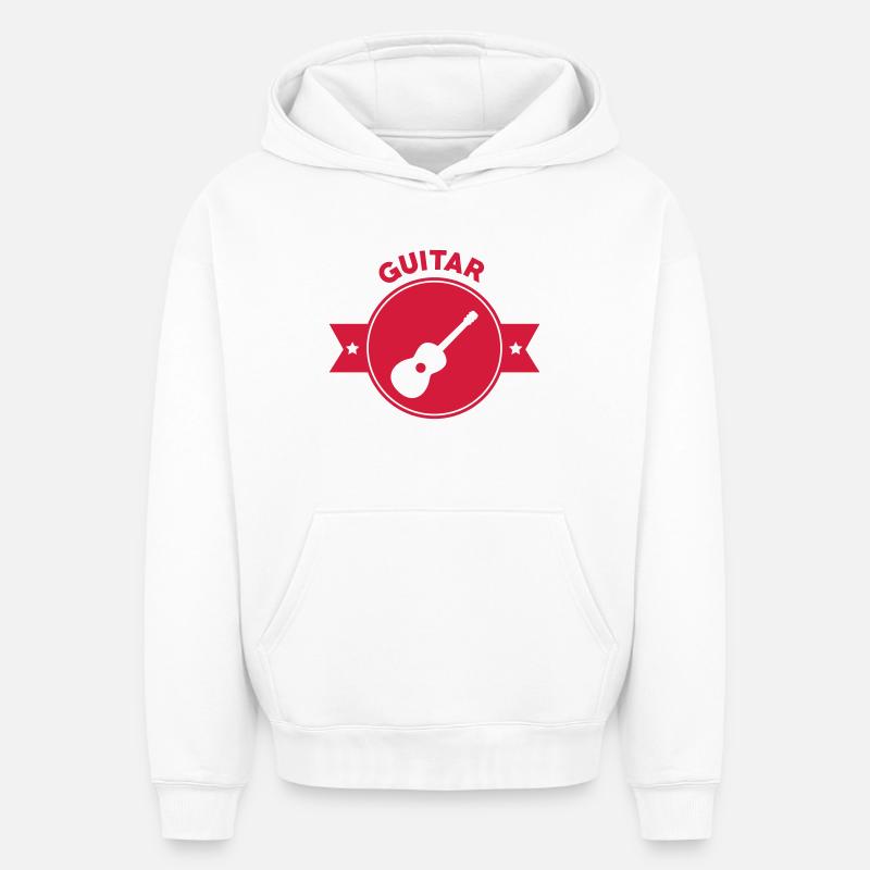 Guitar - Sweat à capuche unisexe oversize épais SPREAD - blanc