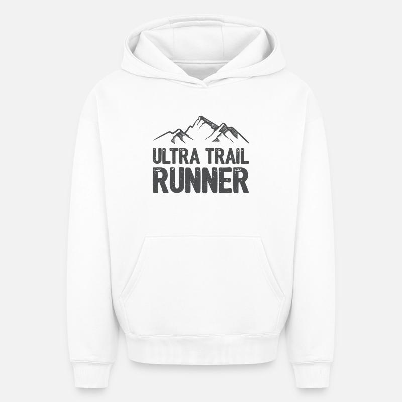 Ultra Trail Runner - Sweat à capuche unisexe oversize épais SPREAD - blanc