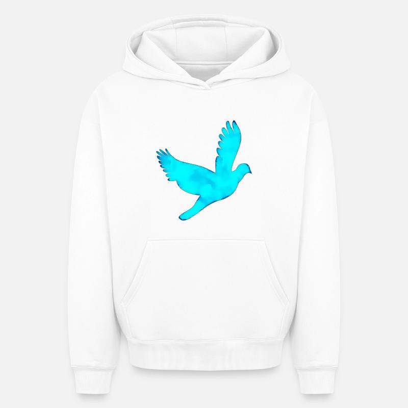 Pigeon - Sweat à capuche unisexe oversize épais SPREAD - blanc