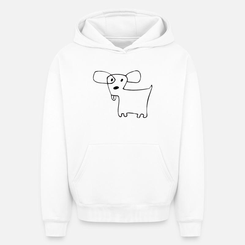 002 Short pour chien - Sweat à capuche unisexe oversize épais SPREAD - blanc