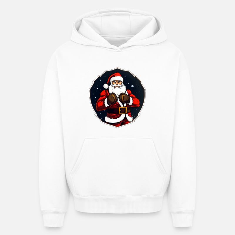 Combattant de Noël - Sweat à capuche unisexe oversize épais SPREAD - blanc