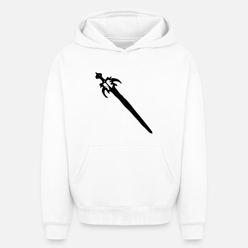 Épée - Sweat à capuche unisexe oversize épais SPREAD - blanc