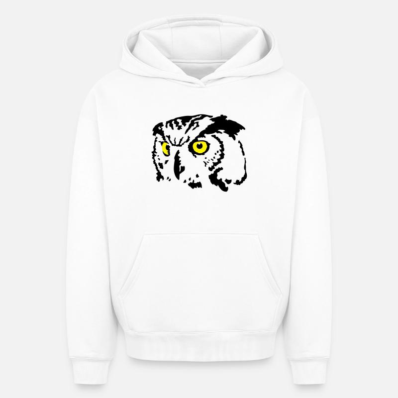 chouette - Sweat à capuche unisexe oversize épais SPREAD - blanc