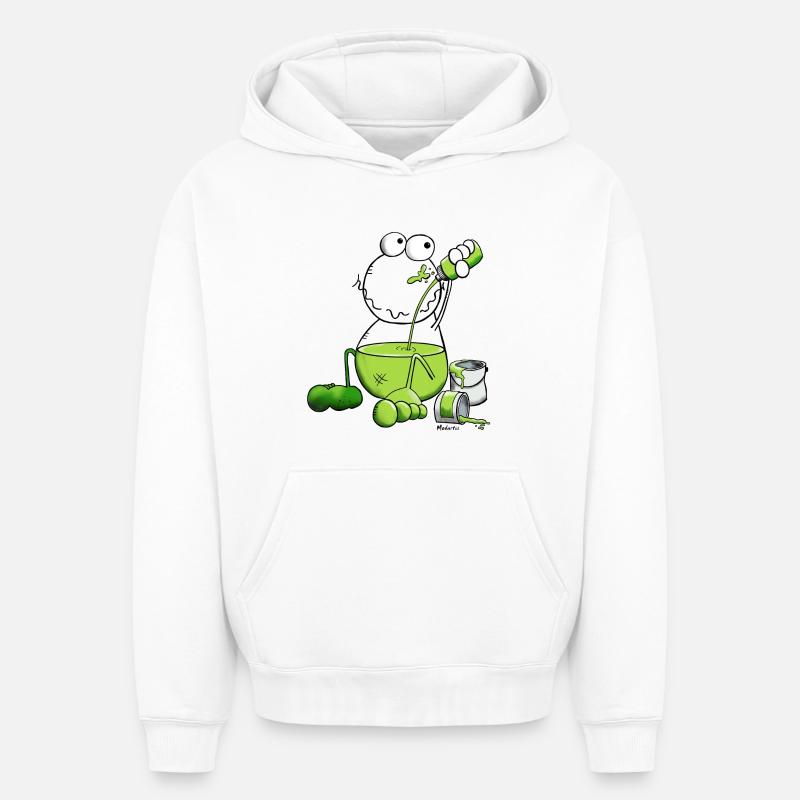 Grenouille Couleur - Sweat à capuche unisexe oversize épais SPREAD - blanc