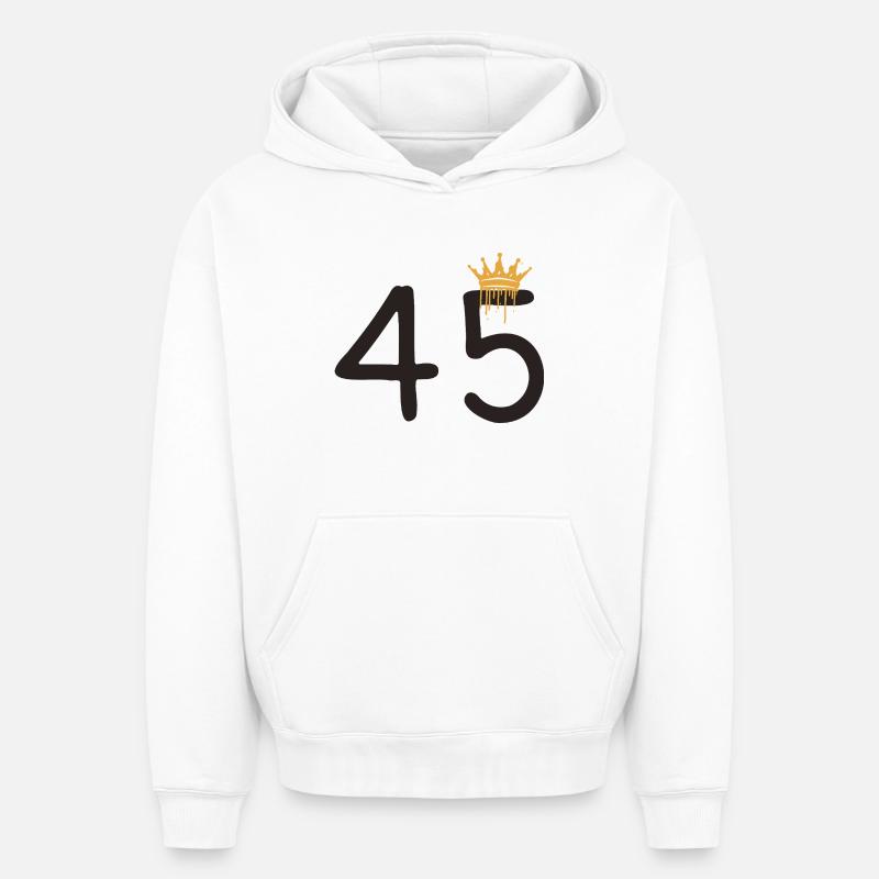45 - Sweat à capuche unisexe oversize épais SPREAD - blanc