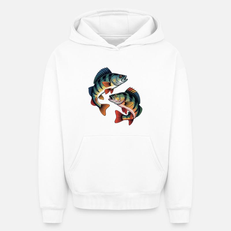 Deux perchoirs de saut - Sweat à capuche unisexe oversize épais SPREAD - blanc