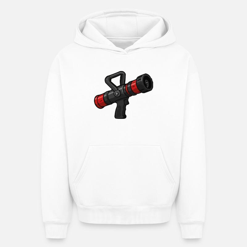 Conception de lance-flammes de science-fiction - Sweat à capuche unisexe oversize épais SPREAD - blanc