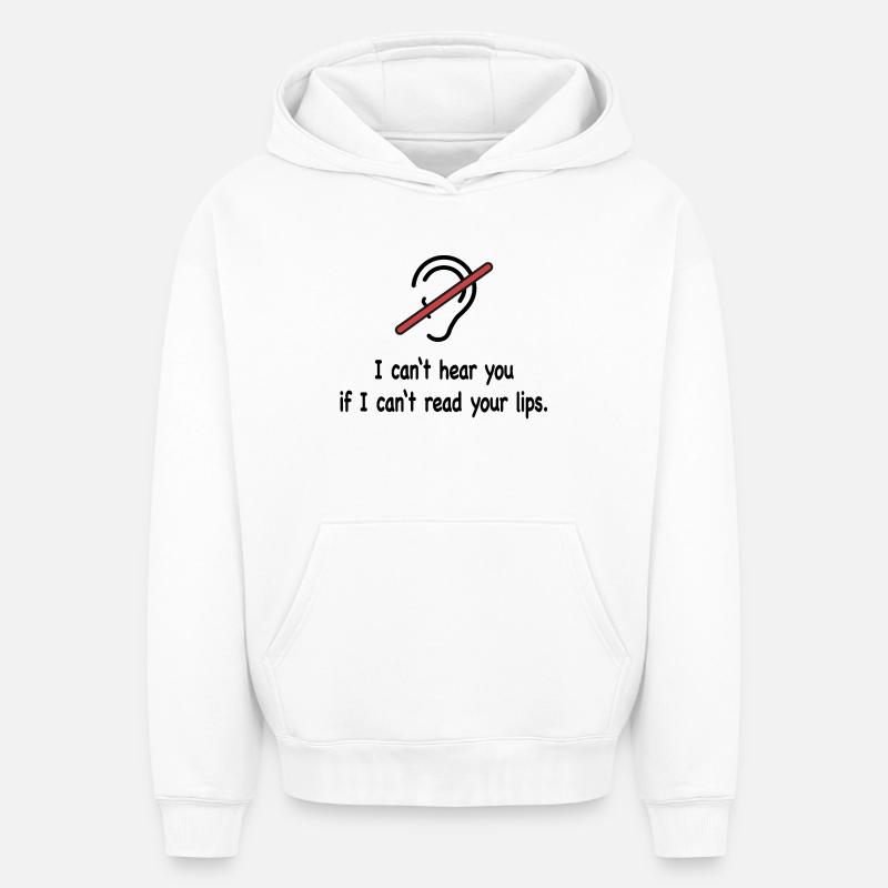 Pour les malentendants - Sweat à capuche unisexe oversize épais SPREAD - blanc