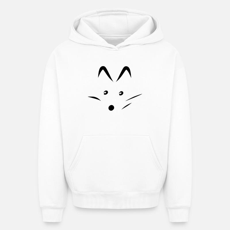 Renard - Sweat à capuche unisexe oversize épais SPREAD - blanc