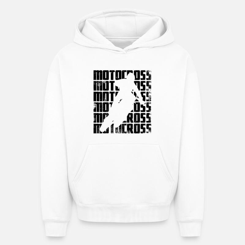 Motocross - Sweat à capuche unisexe oversize épais SPREAD - blanc