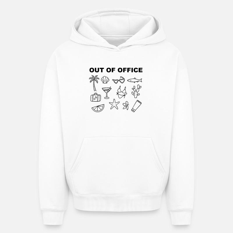 Absent du bureau - Sweat à capuche unisexe oversize épais SPREAD - blanc
