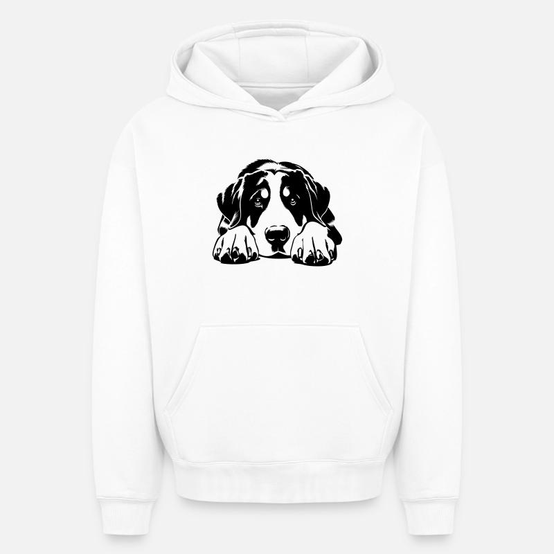 Bouvier suisse - Sweat à capuche unisexe oversize épais SPREAD - blanc