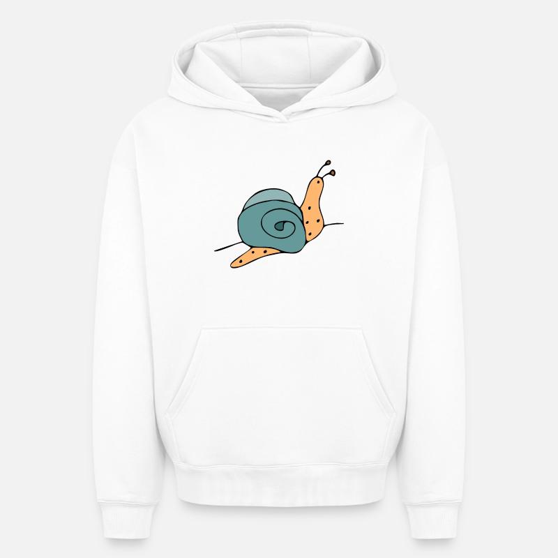 escargot - Sweat à capuche unisexe oversize épais SPREAD - blanc