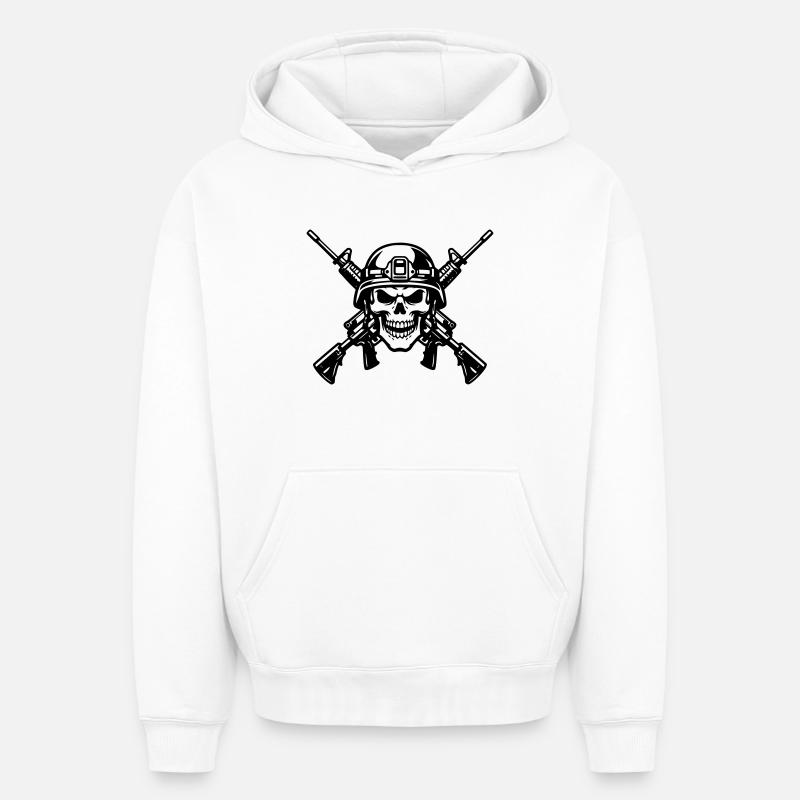 Guerre - Sweat à capuche unisexe oversize épais SPREAD - blanc