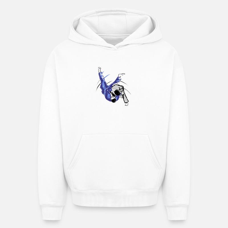 Judo - Sweat à capuche unisexe oversize épais SPREAD - blanc