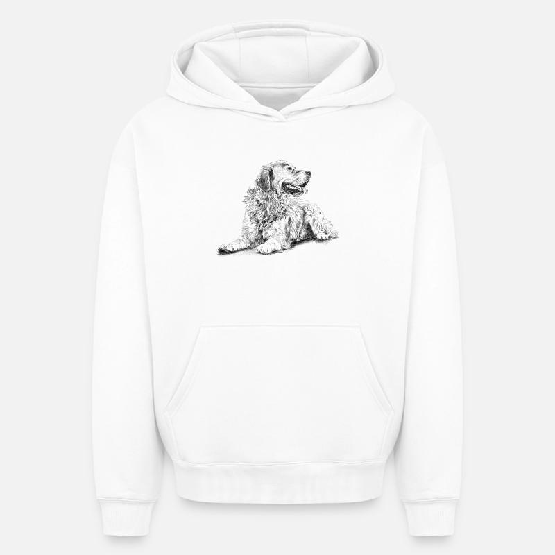 Retriever - Sweat à capuche unisexe oversize épais SPREAD - blanc