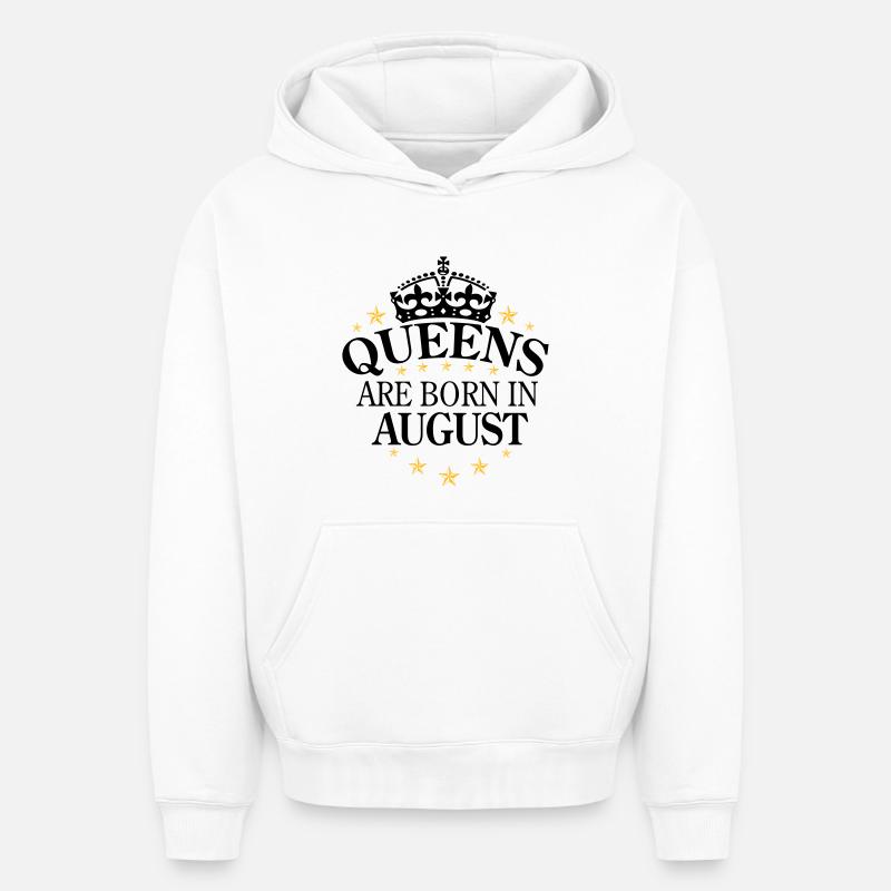 Queens août - Sweat à capuche unisexe oversize épais SPREAD - blanc