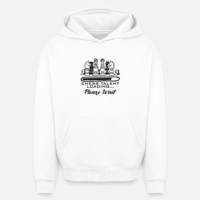 échecs - Sweat à capuche unisexe oversize épais SPREAD - blanc