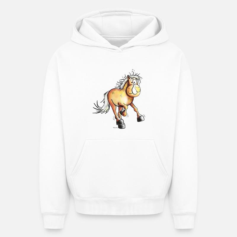 Courir Haflinger - Sweat à capuche unisexe oversize épais SPREAD - blanc