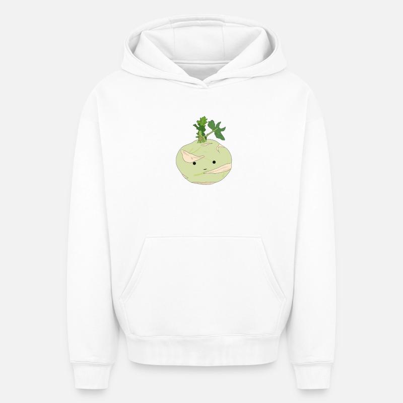 M. Kohlrabi - Sweat à capuche unisexe oversize épais SPREAD - blanc