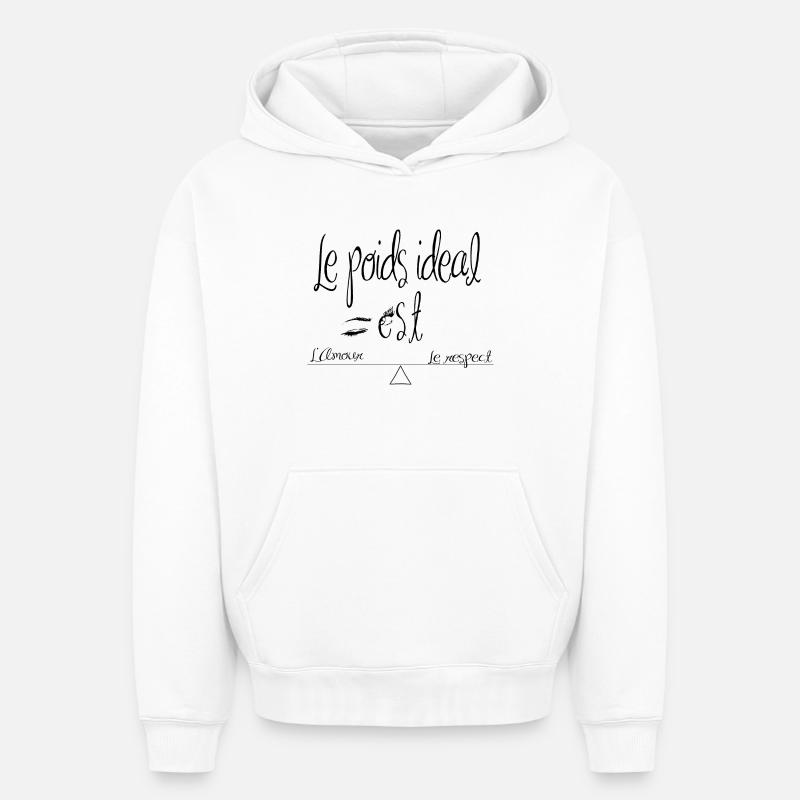 le poids idéal - Sweat à capuche unisexe oversize épais SPREAD - blanc