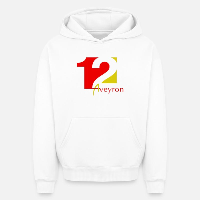 Aveyron - Sweat à capuche unisexe oversize épais SPREAD - blanc
