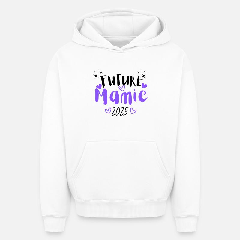 Future Mamie 2025 - Sweat à capuche unisexe oversize épais SPREAD - blanc