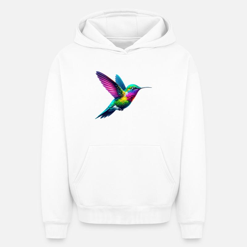 Colibri - Sweat à capuche unisexe oversize épais SPREAD - blanc