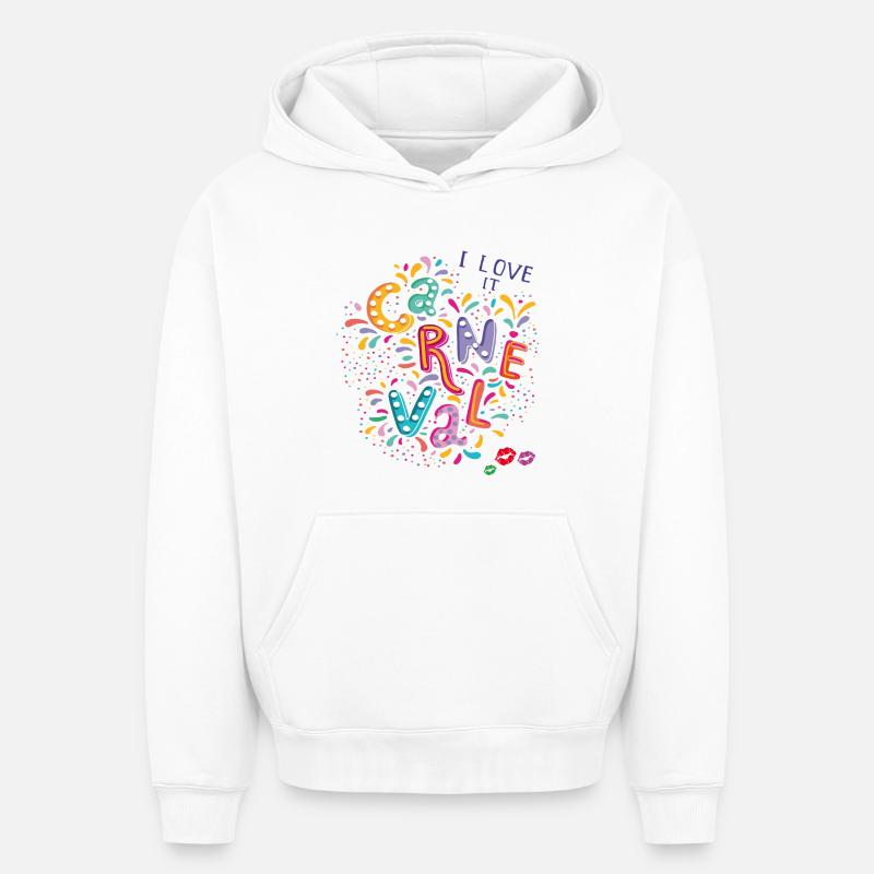 Carnaval, Confettis de carnaval - Sweat à capuche unisexe oversize épais SPREAD - blanc