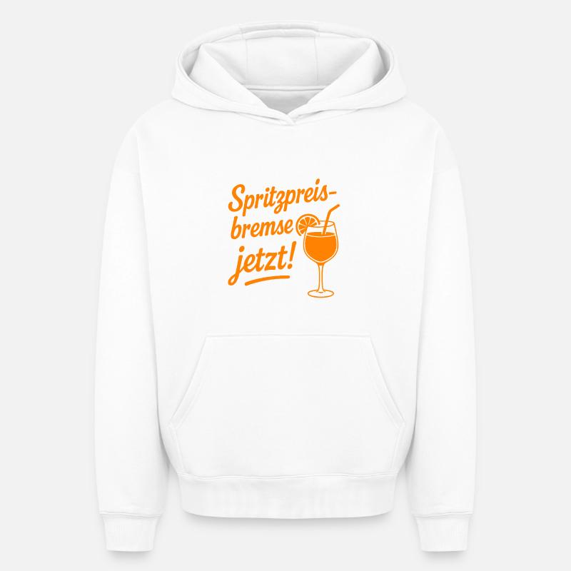 Frein au prix de l’injection - Sweat à capuche unisexe oversize épais SPREAD - blanc