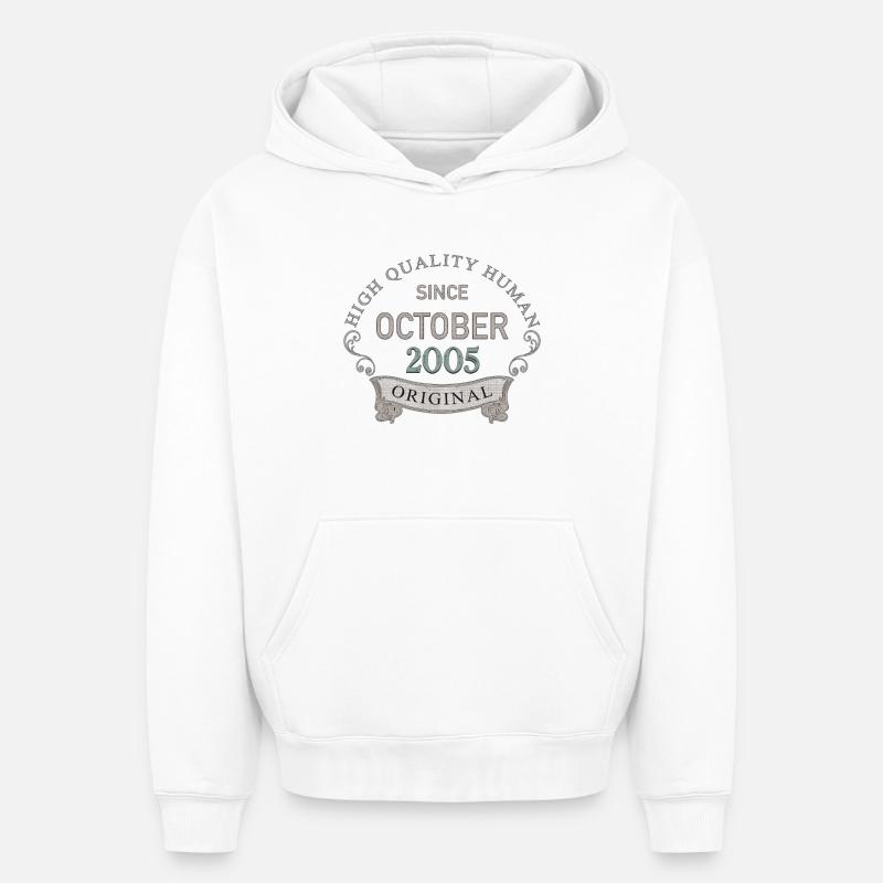 Since_October_2005 - Sweat à capuche unisexe oversize épais SPREAD - blanc
