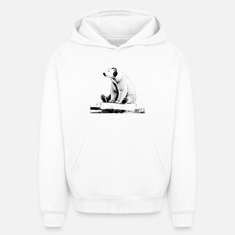 Rythmes arctiques - Sweat à capuche unisexe oversize épais SPREAD - blanc